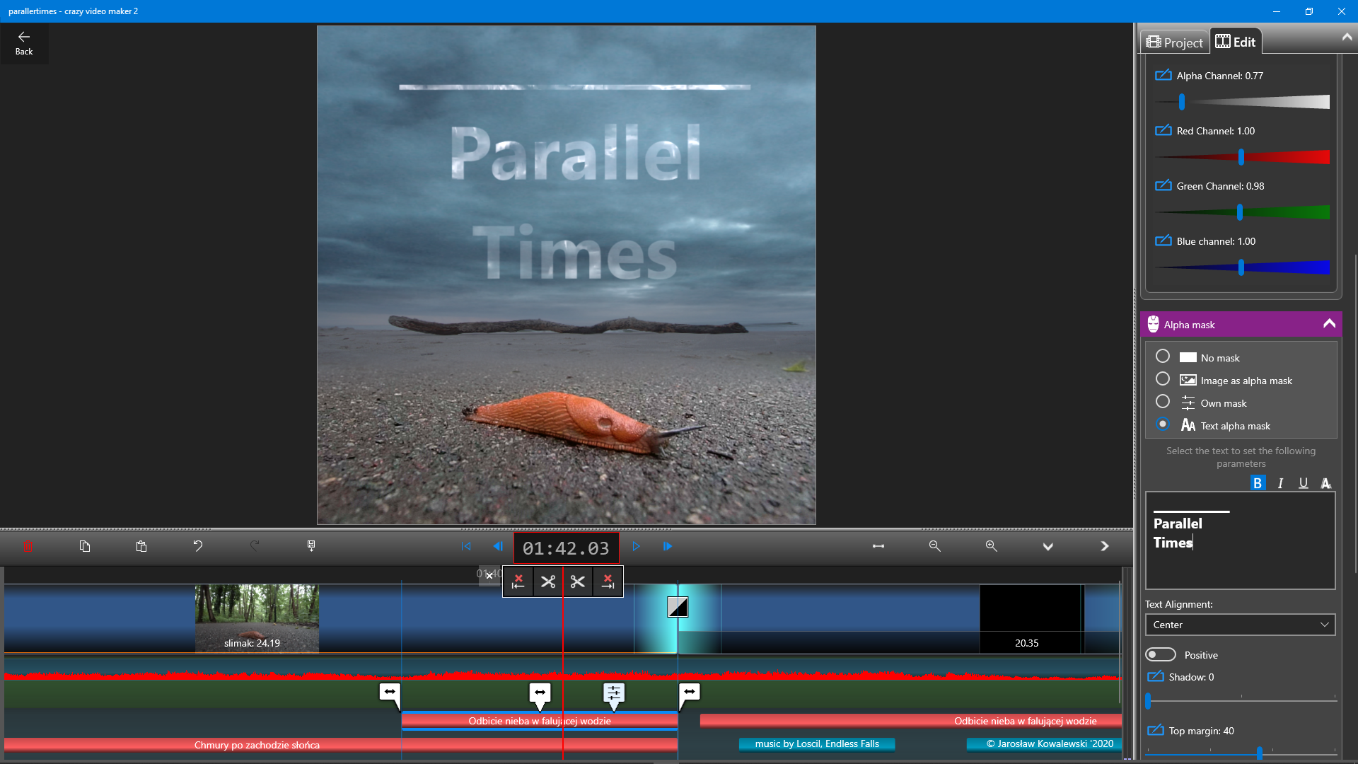 Alpha mask and color channel controls for advanced compositing